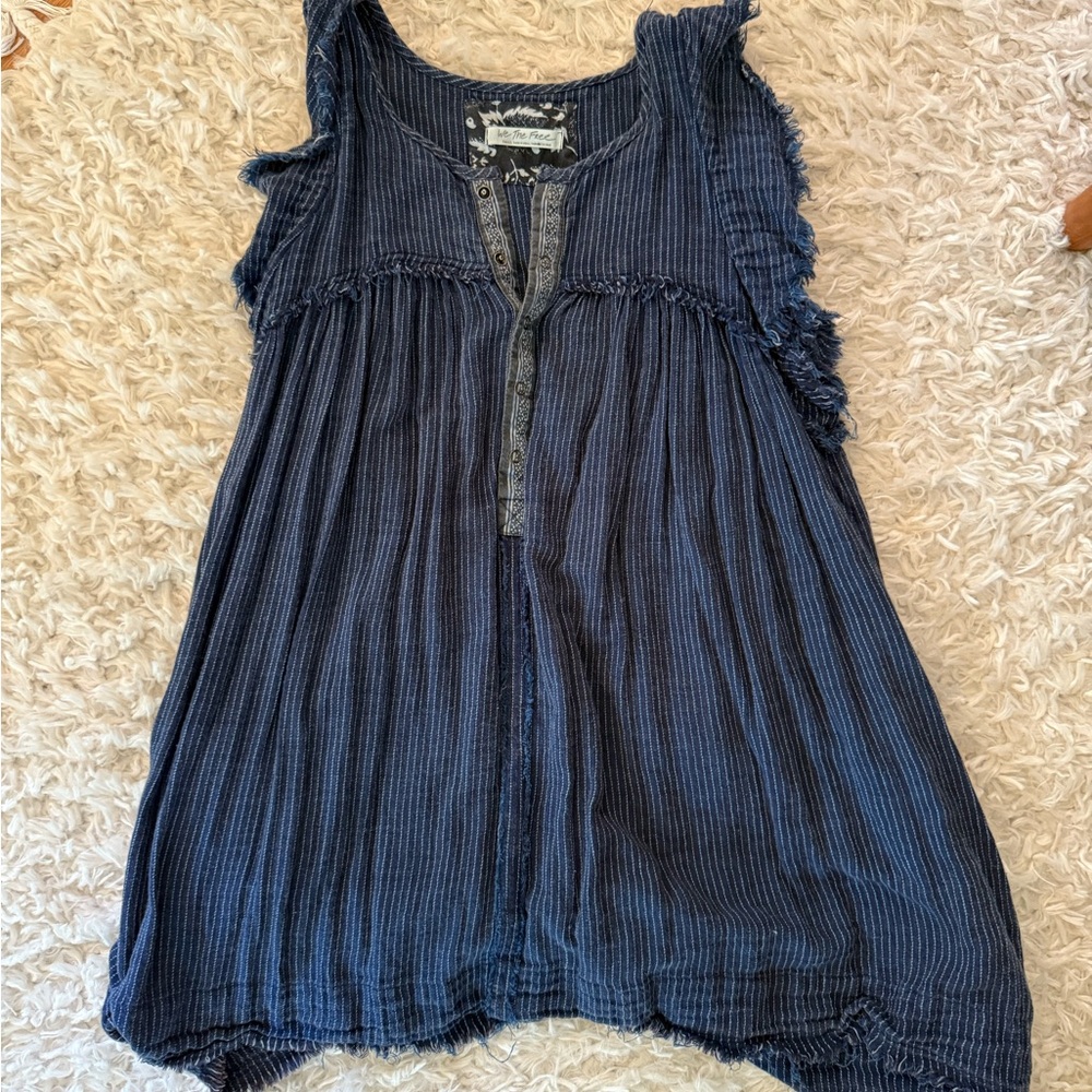 Free People Navy Textured Tunic